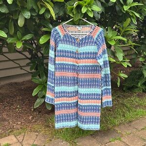 Sundance Blue and Orange Long Cardigan Sweater